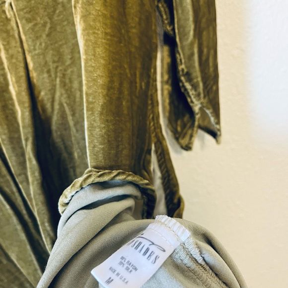 CP Shades Khaki Velvet Midi Dress - Picture 5 of 6